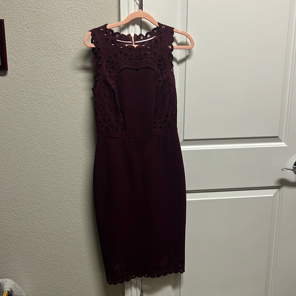 Burgundy ted baker pencil dress